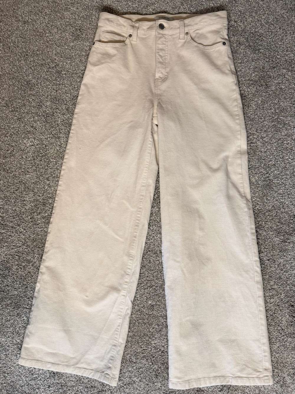 Banana Republic Men's Cream Corduroy Straight-Leg Pants